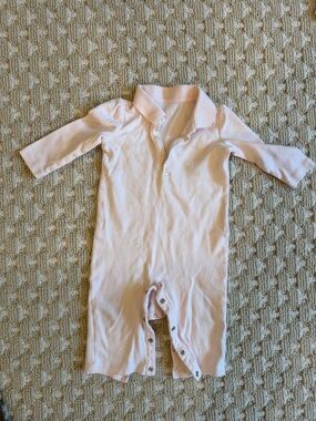 Ralph Lauren Light Pink Polo Baby Footie Romper